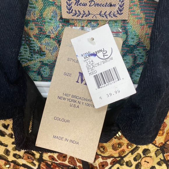 New Direction Womens Medium Large Jacket Button Front Multi Animal Print Brown - Picture 4 of 8